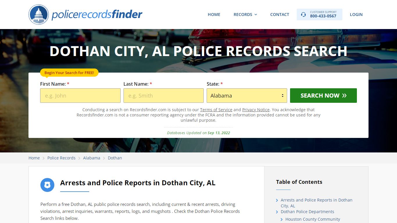 Dothan, Houston County, AL Police Reports & Police Department Records