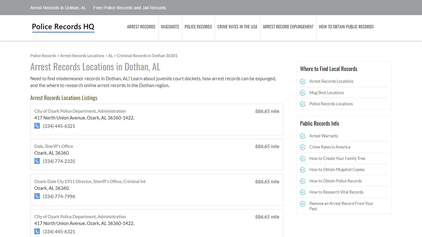 Arrest Records in Dothan, AL - Free Police Records and Jail Records